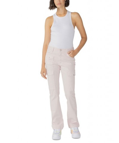 Women's Poppy Solid Bootcut Chino Cargo Pants Pink $31.61 Pants