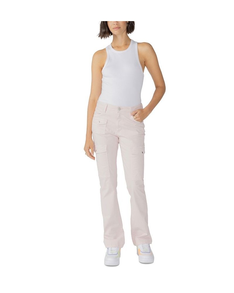 Women's Poppy Solid Bootcut Chino Cargo Pants Pink $31.61 Pants