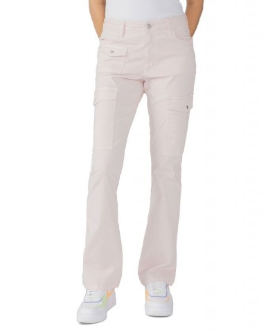 Women's Poppy Solid Bootcut Chino Cargo Pants Pink $31.61 Pants