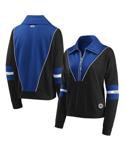 Women's Black LA Clippers Colorblocked Half-Zip Jacket Black $29.67 Jackets