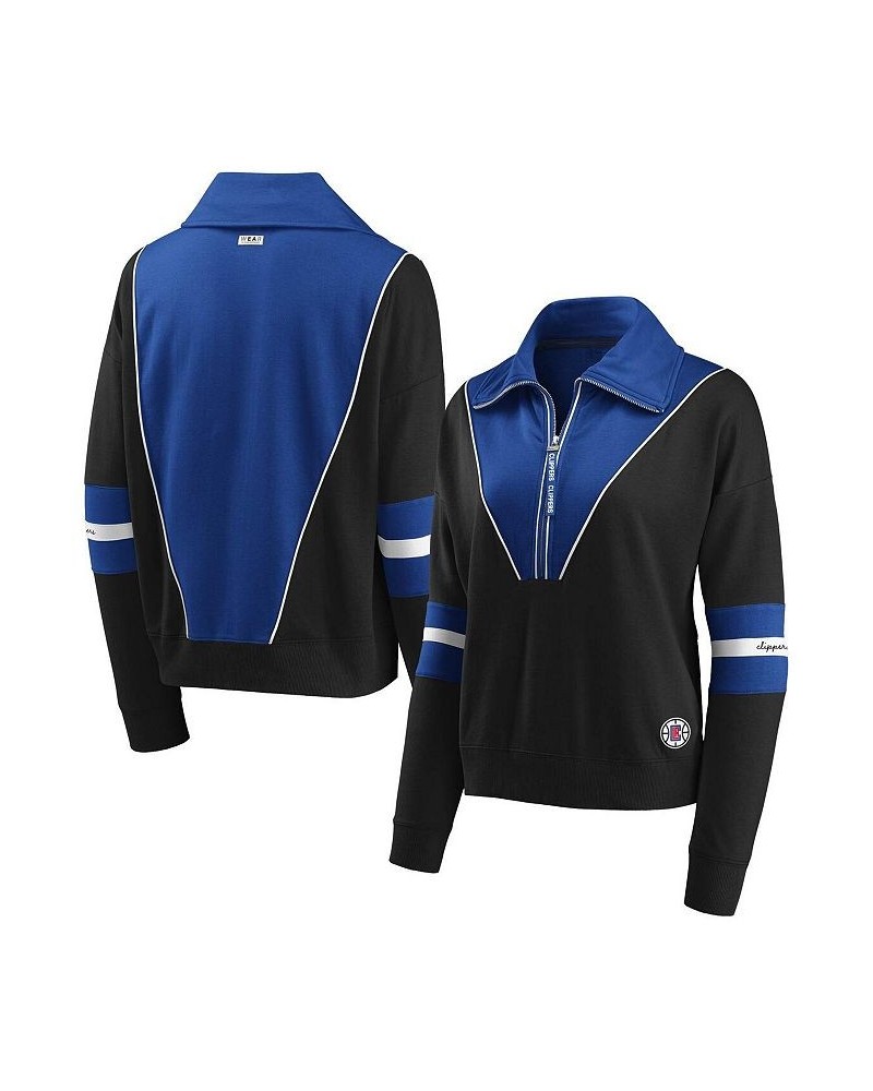 Women's Black LA Clippers Colorblocked Half-Zip Jacket Black $29.67 Jackets