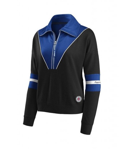 Women's Black LA Clippers Colorblocked Half-Zip Jacket Black $29.67 Jackets