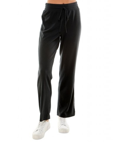 Juniors' Wide-Leg Drawstring Sweatpants Black $16.79 Pants