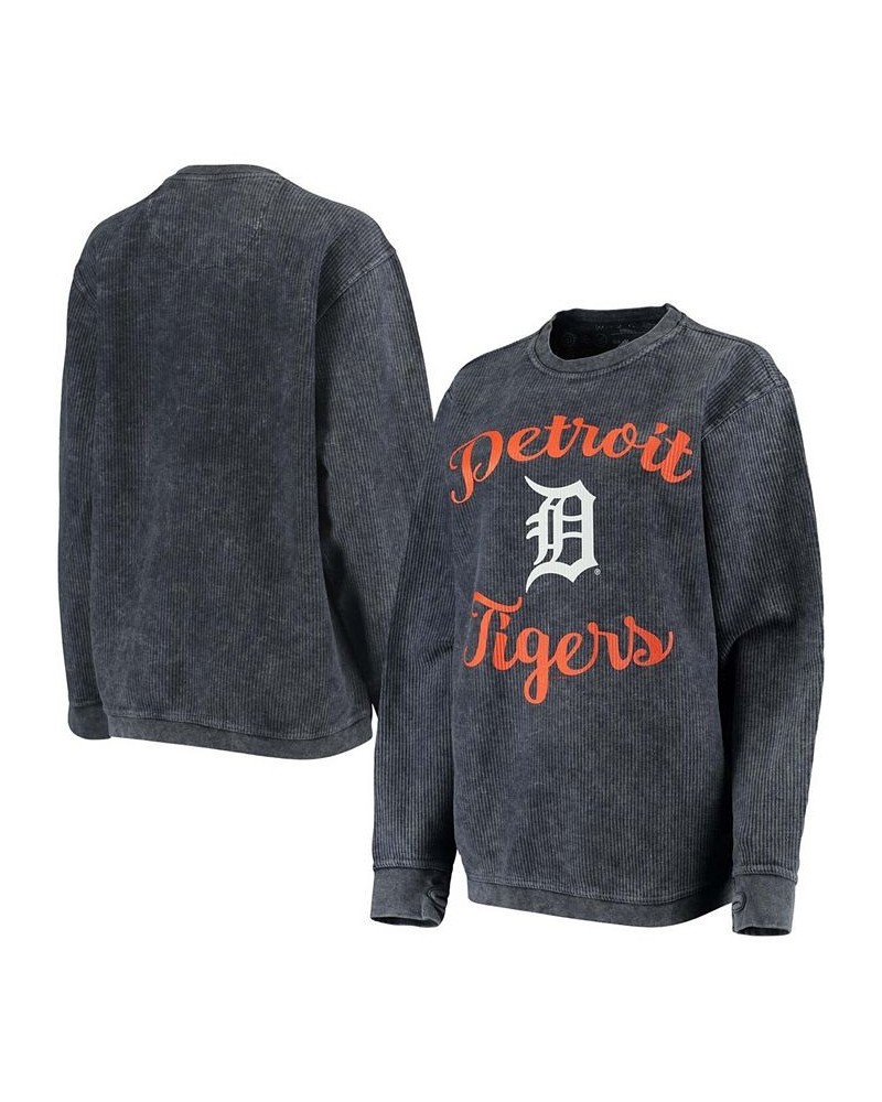 Women's Navy Detroit Tigers Script Comfy Cord Pullover Sweatshirt Navy $49.49 Sweatshirts