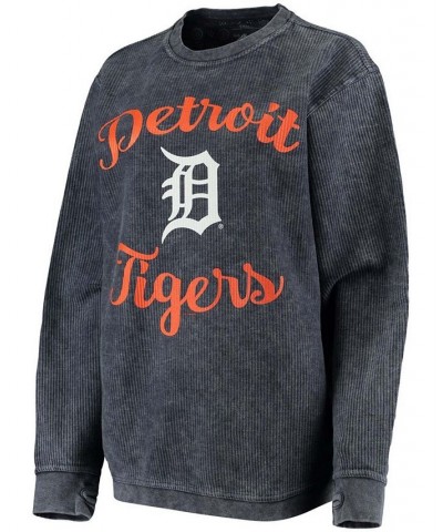 Women's Navy Detroit Tigers Script Comfy Cord Pullover Sweatshirt Navy $49.49 Sweatshirts