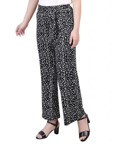 Petite Cropped Pull On Pants with Sash Nice Icemoon $15.36 Pants