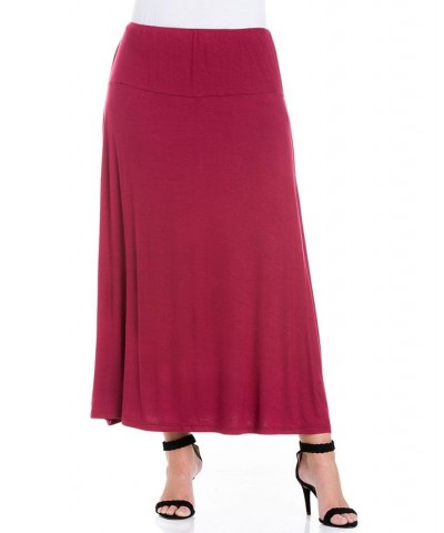 Plus Size Maxi Skirt Wine $33.32 Skirts