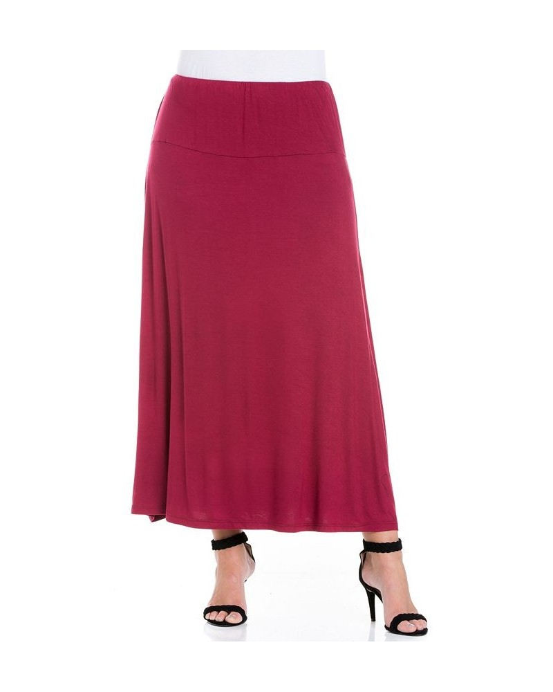 Plus Size Maxi Skirt Wine $33.32 Skirts