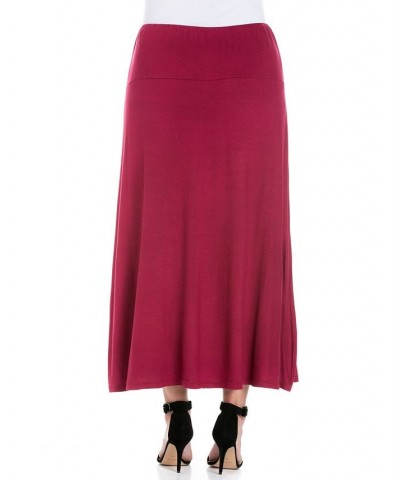 Plus Size Maxi Skirt Wine $33.32 Skirts