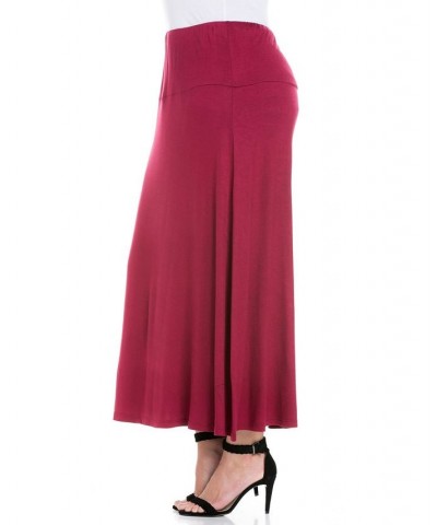 Plus Size Maxi Skirt Wine $33.32 Skirts