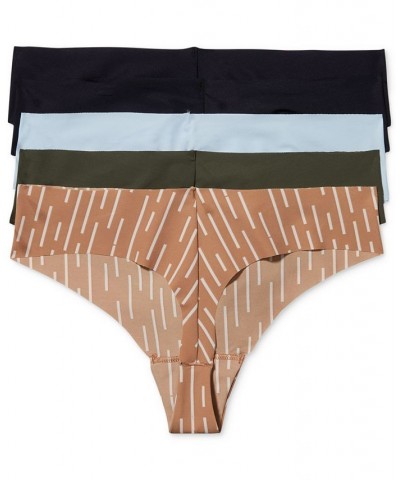 Invisible Thong 5-Pack QD3556 Palest Blue/morse Stripe+sandalwood/money Tree/black/black $27.73 Panty