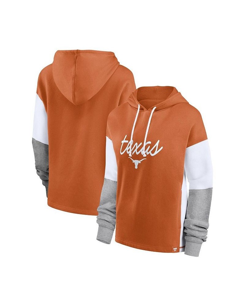 Women's Branded Texas Orange Texas Longhorns Play It Safe Colorblock Pullover Hoodie Texas Orange $28.00 Sweatshirts