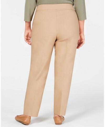 Plus Size Classic Allure Tummy Control Pull-On Average Length Pants Tan/Beige $29.14 Pants