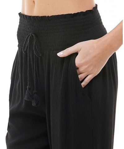 Juniors' Smocked Jogger Pants Black $13.78 Pants