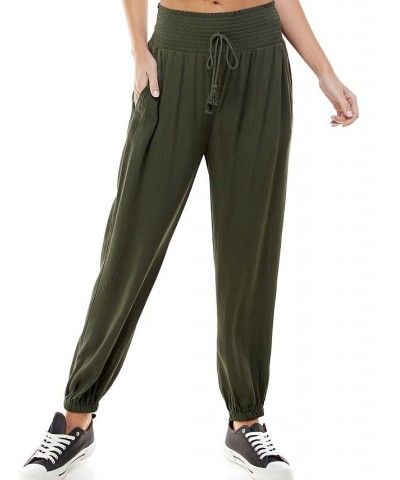 Juniors' Smocked Jogger Pants Black $13.78 Pants