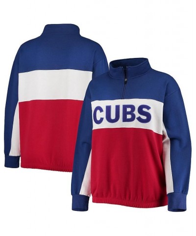 Women's Royal Red Chicago Cubs Plus Size Colorblock Quarter-Zip Sweatshirt Royal, Red $28.70 Sweatshirts