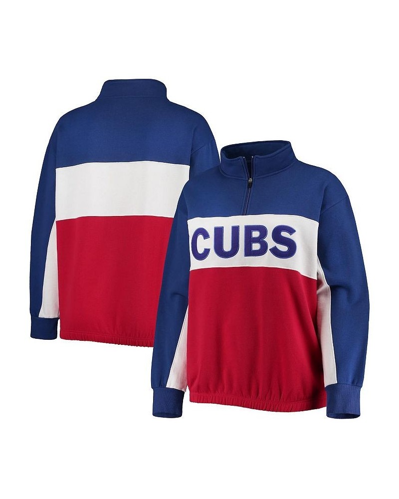 Women's Royal Red Chicago Cubs Plus Size Colorblock Quarter-Zip Sweatshirt Royal, Red $28.70 Sweatshirts