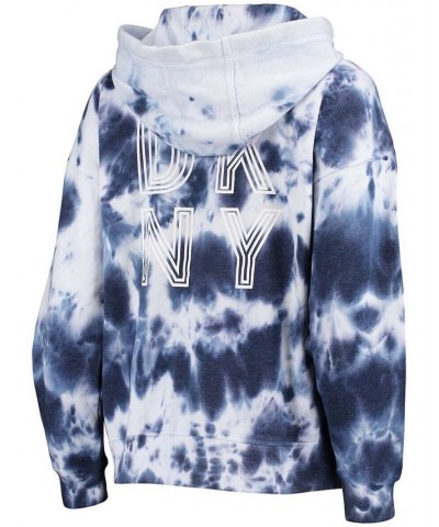 Women's Navy and White Seattle Kraken Dakota Tie-Dye Oversized Half-Zip Hoodie Navy, White $50.60 Sweatshirts