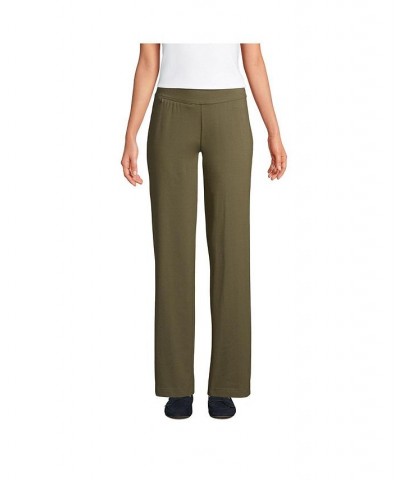 Women's Petite Starfish Mid Rise Straight Leg Elastic Waist Pull On Pants Forest moss $38.47 Pants