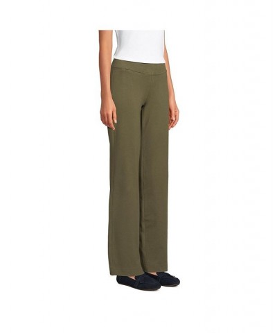 Women's Petite Starfish Mid Rise Straight Leg Elastic Waist Pull On Pants Forest moss $38.47 Pants