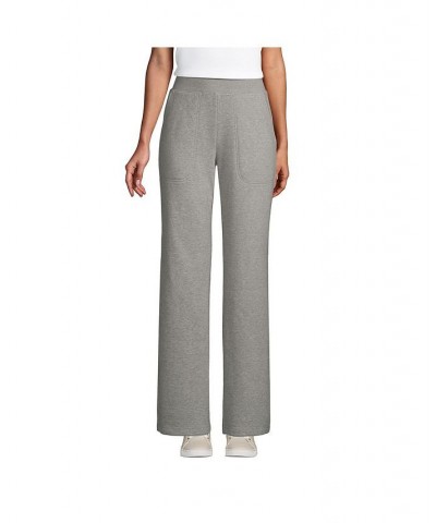 Women's Petite High Rise Serious Sweats Wide Leg Sweatpants Gray $39.72 Pants