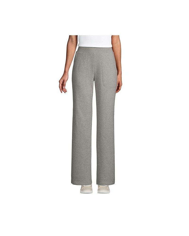 Women's Petite High Rise Serious Sweats Wide Leg Sweatpants Gray $39.72 Pants