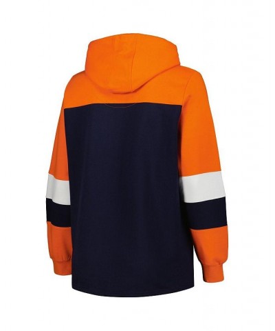 Women's Navy Detroit Tigers Plus Size Colorblock Pullover Hoodie $36.00 Sweatshirts