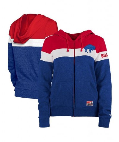 Women's Royal Red Buffalo Bills Throwback Colorblock Full-Zip Hoodie Royal, Red $32.80 Sweatshirts