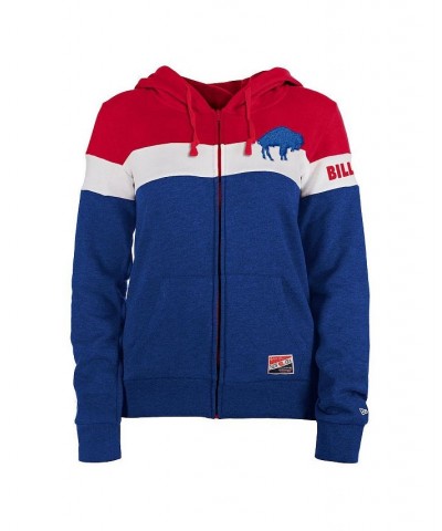 Women's Royal Red Buffalo Bills Throwback Colorblock Full-Zip Hoodie Royal, Red $32.80 Sweatshirts