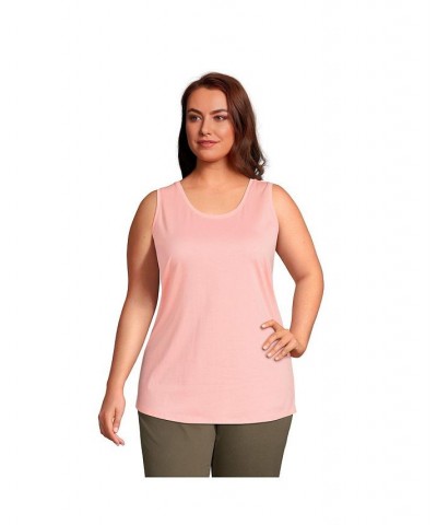 Women's Plus Size Supima Cotton Scoop Neck Tunic Tank Top Crisp peach $20.19 Tops