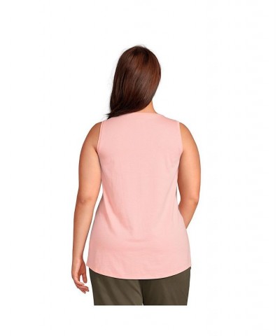 Women's Plus Size Supima Cotton Scoop Neck Tunic Tank Top Crisp peach $20.19 Tops