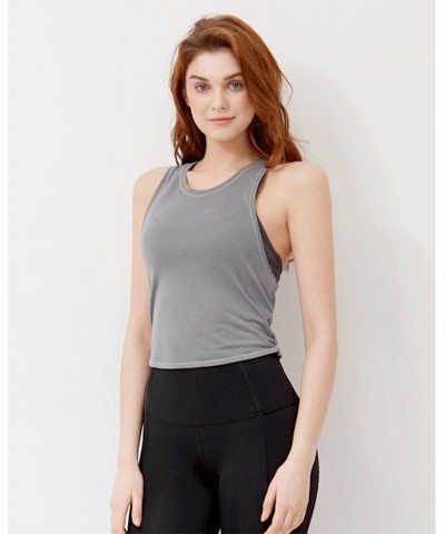 Bat to Back Crop Tank for Women Gray $25.42 Tops