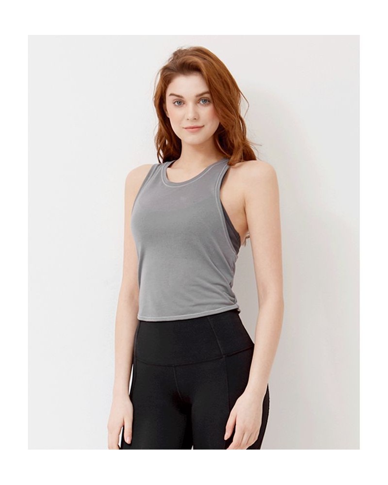 Bat to Back Crop Tank for Women Gray $25.42 Tops