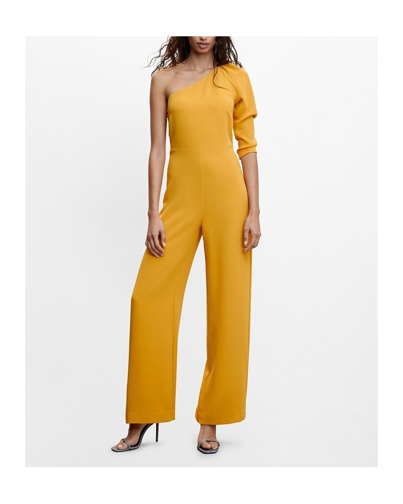 Women's Asymmetric Long Jumpsuit Mustard $53.30 Pants