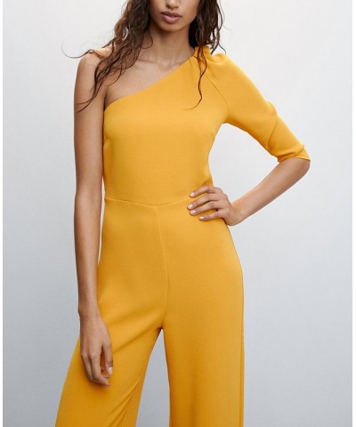 Women's Asymmetric Long Jumpsuit Mustard $53.30 Pants