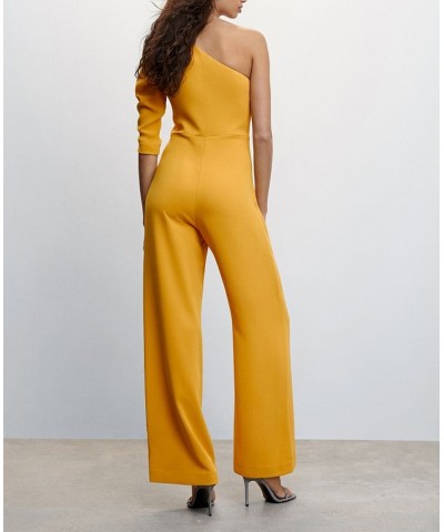 Women's Asymmetric Long Jumpsuit Mustard $53.30 Pants