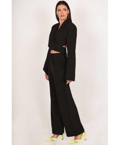 Maddie Cropped Backless Women's Black Blazer Black $77.91 Jackets