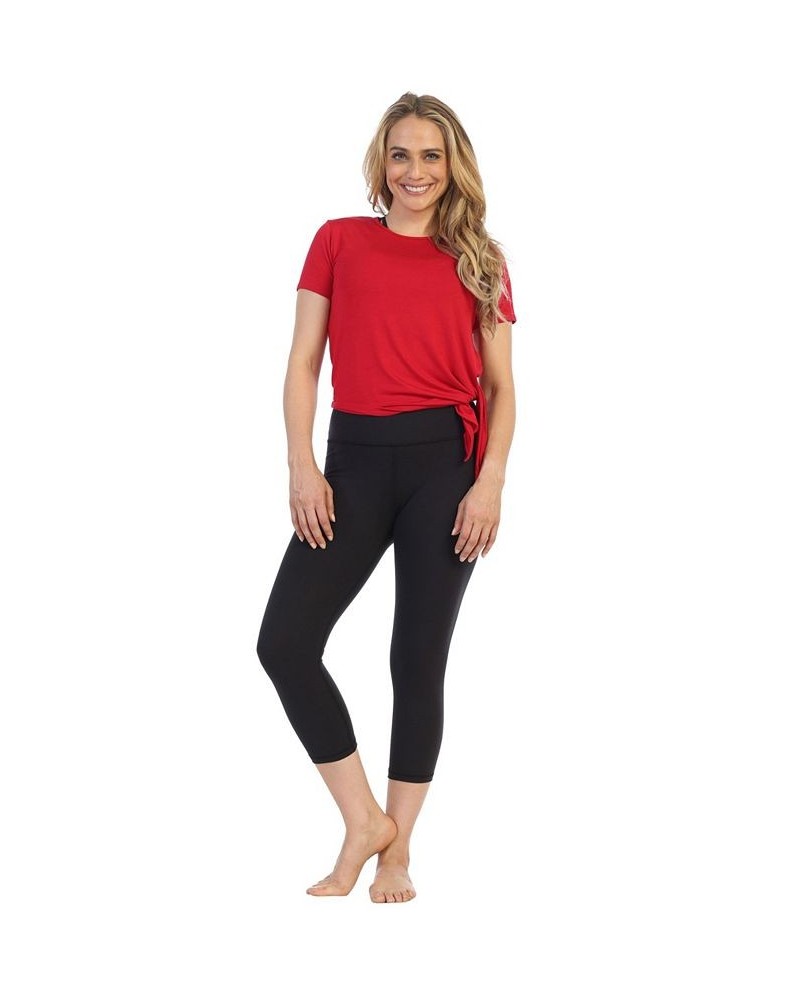 Rayon made from Organic Bamboo Side Tie Studio Tee Red $40.42 Tops