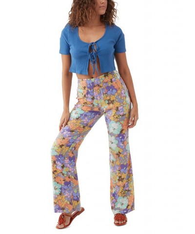 Juniors' Johnny Sami Floral-Print Straight-Leg Pants Multi $25.59 Pants