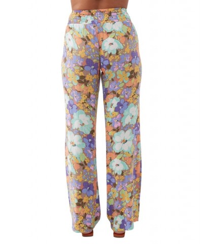 Juniors' Johnny Sami Floral-Print Straight-Leg Pants Multi $25.59 Pants