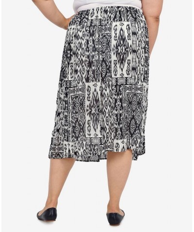 Plus Size Summer In The City Patchwork Pleated Midi Skirt Onyx $35.33 Skirts