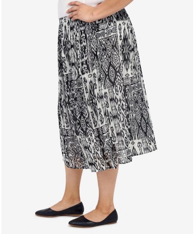 Plus Size Summer In The City Patchwork Pleated Midi Skirt Onyx $35.33 Skirts