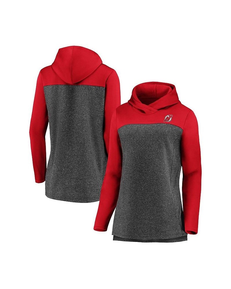 Women's Branded Heathered Charcoal and Red New Jersey Devils Chiller Fleece Pullover Hoodie Heathered Charcoal, Red $32.85 Sw...