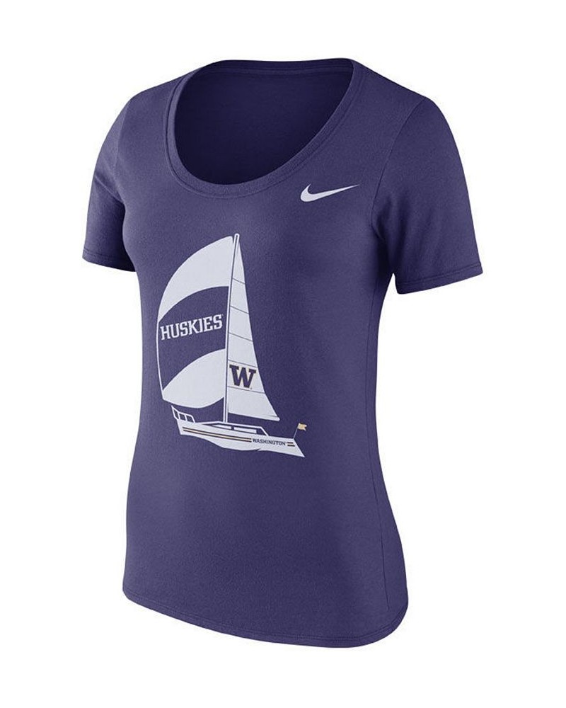 Women's Washington Huskies Scoop Local T-Shirt Orchid $17.28 Tops