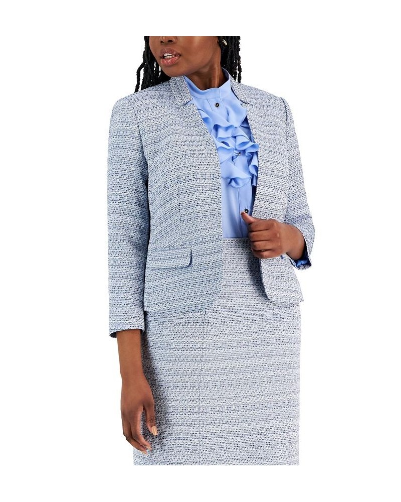 Petite Tweed Cutout Collar Kissing Jacket California Sky Multi $35.52 Jackets