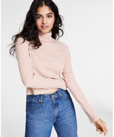 Women's Moon Rib Turtleneck Top Currant Granola $13.20 Tops