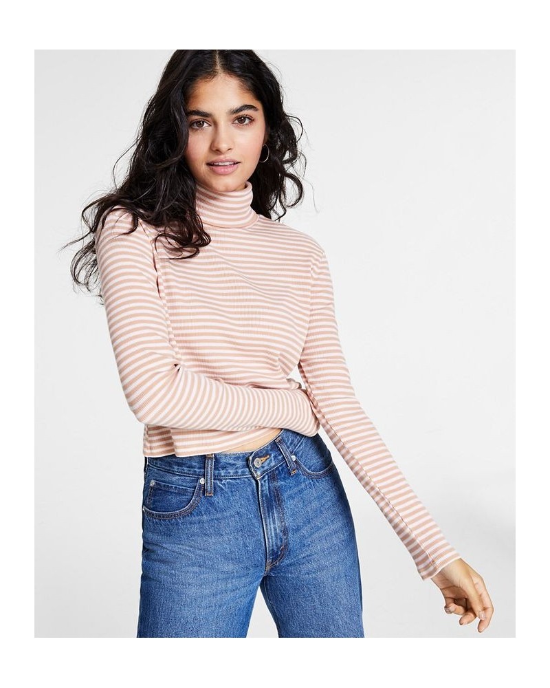 Women's Moon Rib Turtleneck Top Currant Granola $13.20 Tops