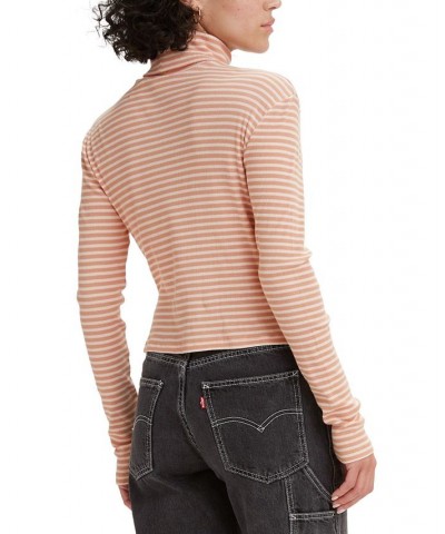 Women's Moon Rib Turtleneck Top Currant Granola $13.20 Tops