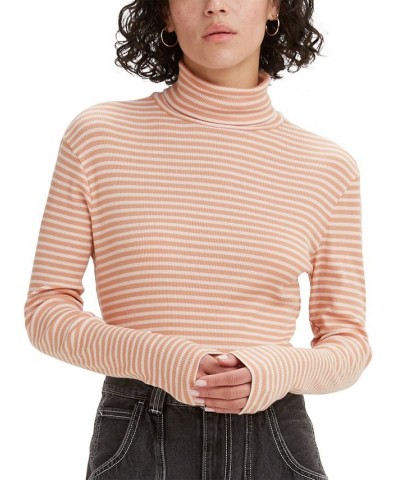 Women's Moon Rib Turtleneck Top Currant Granola $13.20 Tops