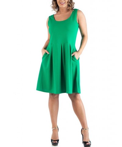 Women's Plus Size Sleeveless Dress Aqua $21.99 Dresses